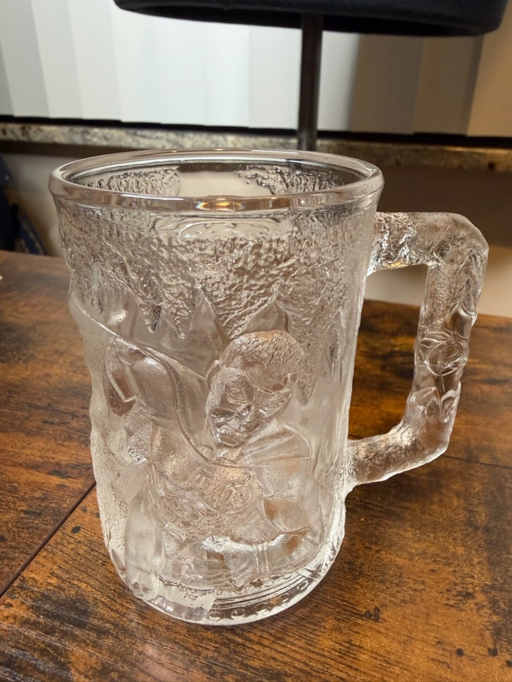 McDonald's Batman Forever ROBIN 1995 Glass Embossed Cup Mug